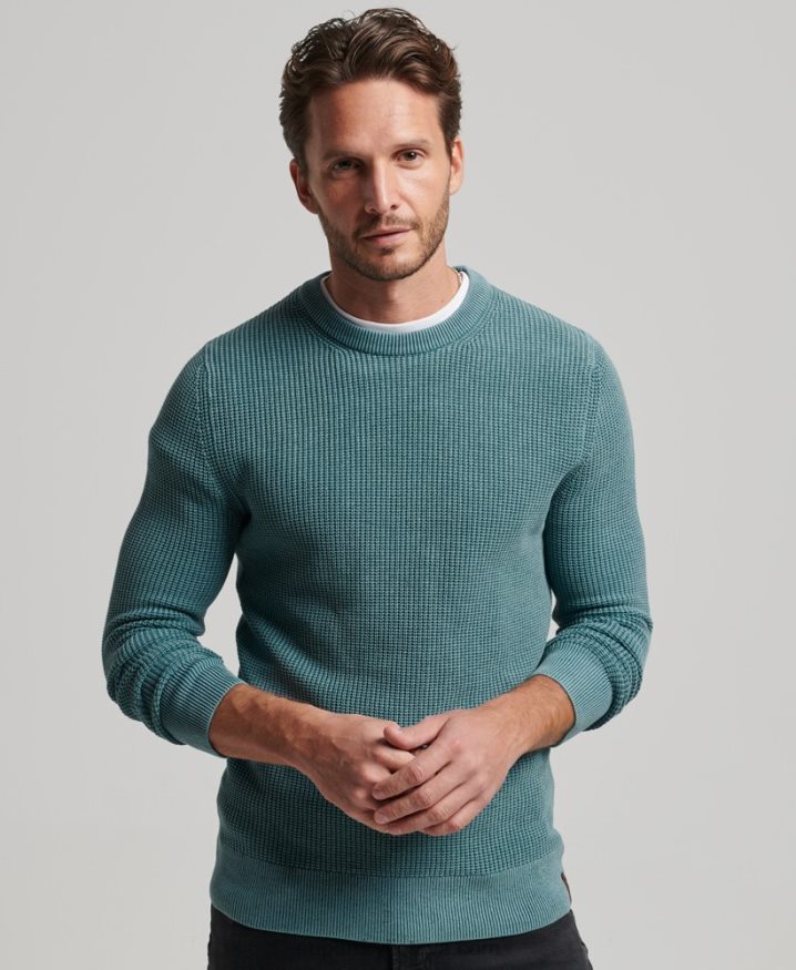 Superdry Academy Dyed Textured Jumper Blue Men