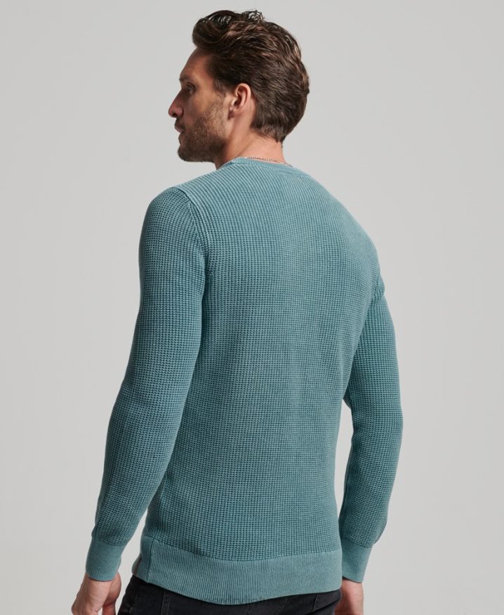 Superdry Academy Dyed Textured Jumper Blue Men