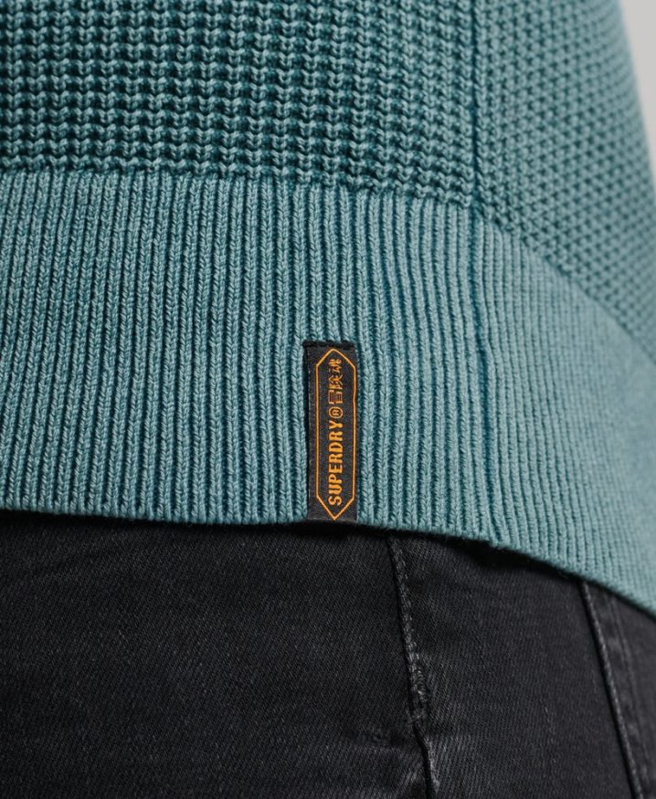 Superdry Academy Dyed Textured Jumper Blue Men