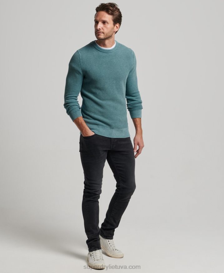 Superdry Academy Dyed Textured Jumper Blue Men