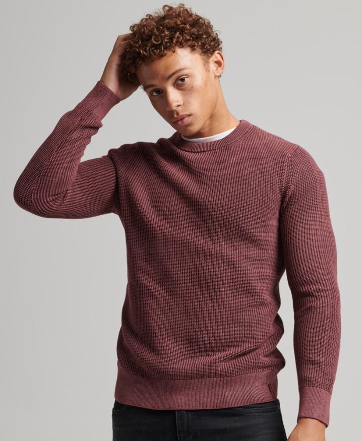 Superdry Academy Dyed Textured Jumper Red Men