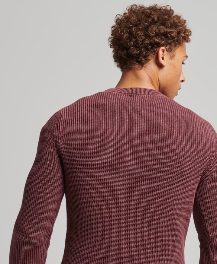 Superdry Academy Dyed Textured Jumper Red Men