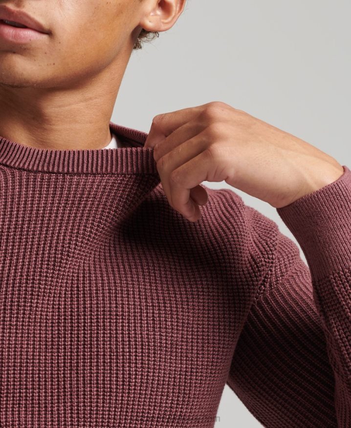 Superdry Academy Dyed Textured Jumper Red Men