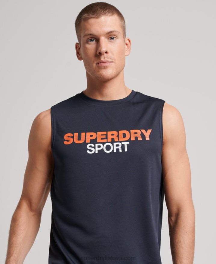 Superdry Active Vest Top Navy Men