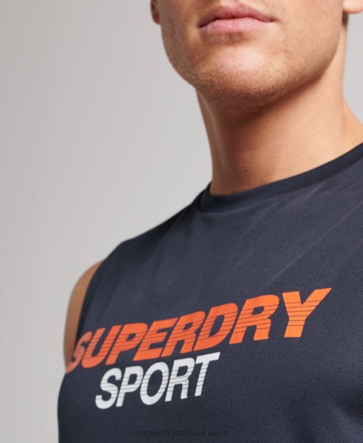 Superdry Active Vest Top Navy Men