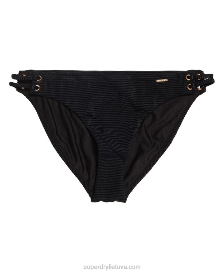 Superdry Alice Textured Cupped Bikini Bottoms Black Women