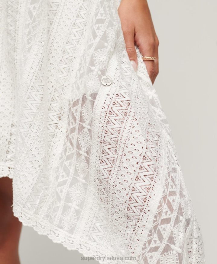 Superdry All Lace Midi Dress White Women