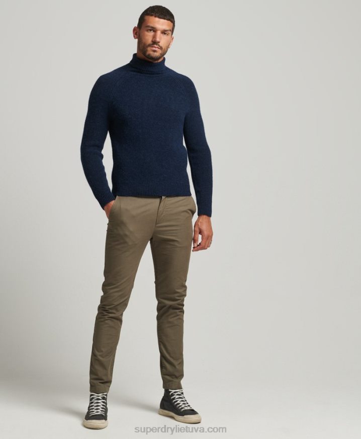 Superdry Alpaca Chunky Roll Neck Jumper Navy Men