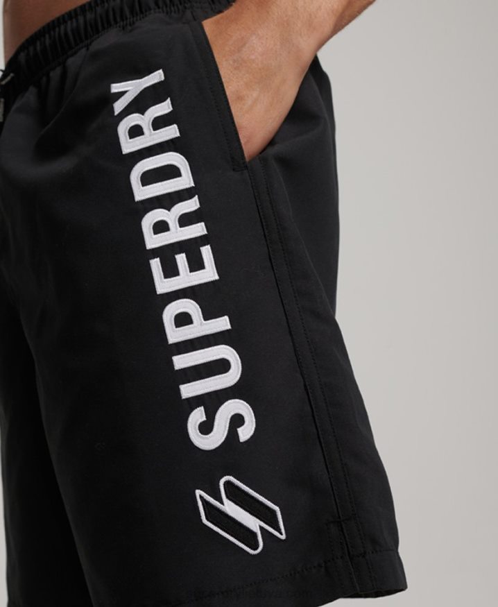 Superdry Applique 19 inch Recycled Swim Shorts Black Men