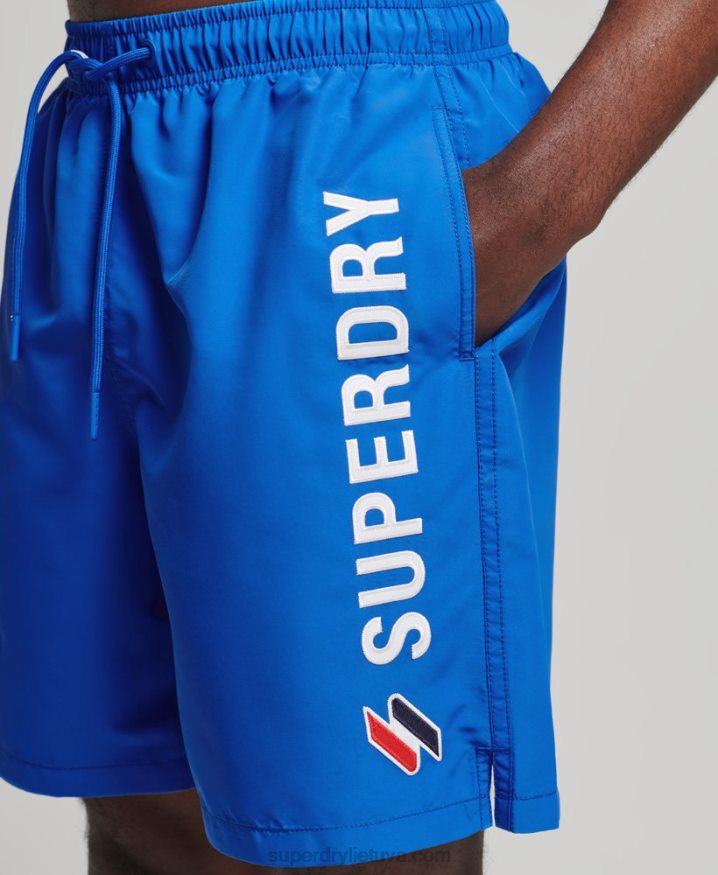 Superdry Applique 19 inch Recycled Swim Shorts Blue Men