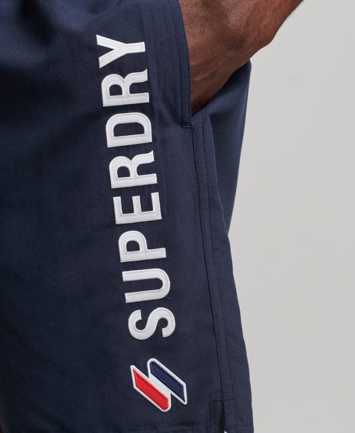 Superdry Applique 19 inch Recycled Swim Shorts Navy Men