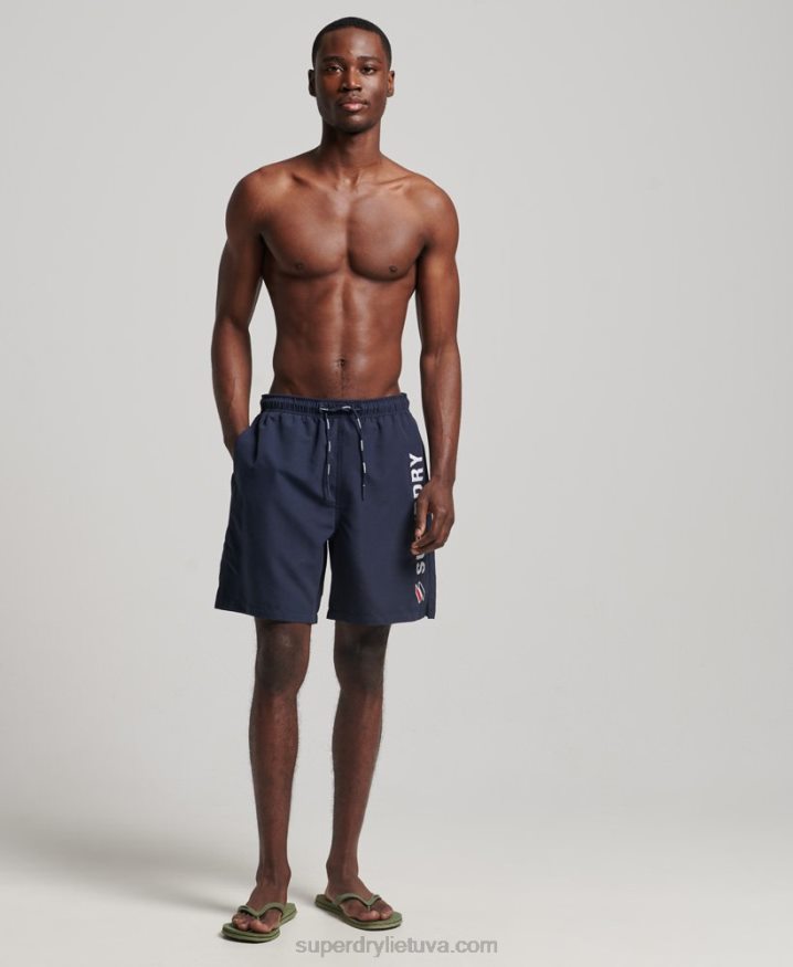 Superdry Applique 19 inch Recycled Swim Shorts Navy Men