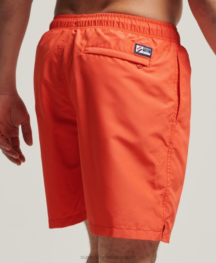 Superdry Applique 19 inch Recycled Swim Shorts Orange Men