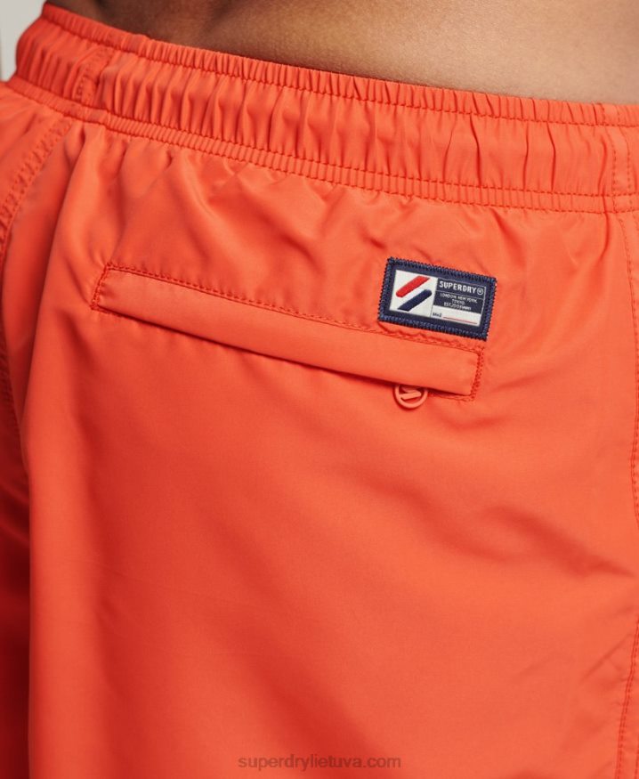 Superdry Applique 19 inch Recycled Swim Shorts Orange Men