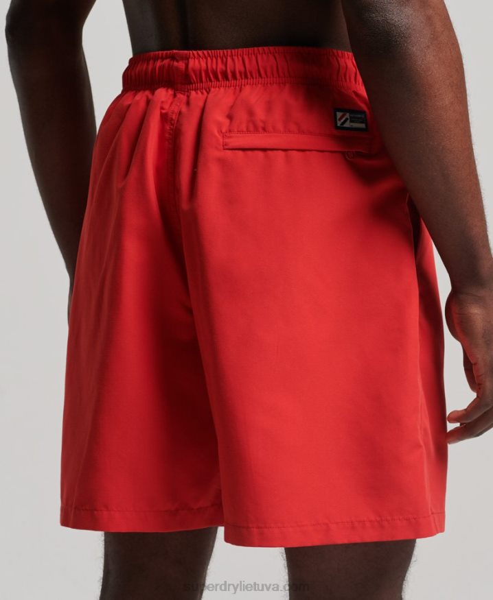 Superdry Applique 19 inch Recycled Swim Shorts Red Men