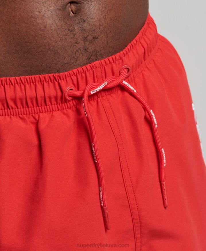 Superdry Applique 19 inch Recycled Swim Shorts Red Men