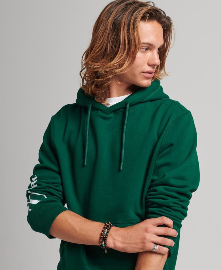 Superdry Applique Hoodie Green Men