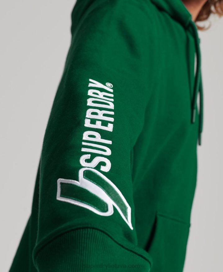 Superdry Applique Hoodie Green Men