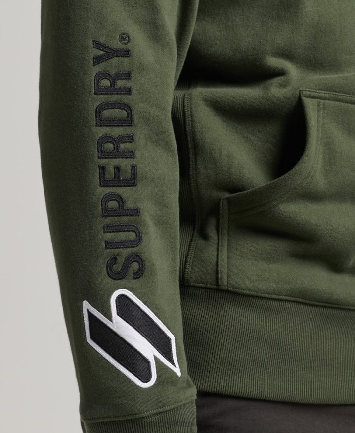 Superdry Applique Hoodie Khaki Men