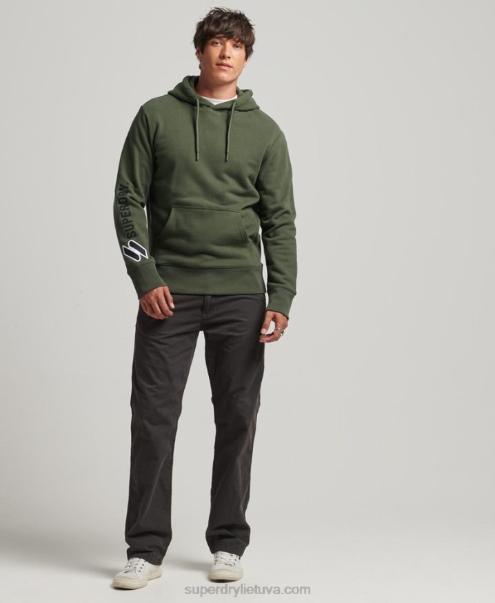 Superdry Applique Hoodie Khaki Men