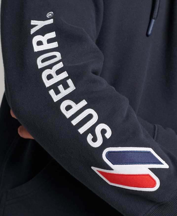 Superdry Applique Hoodie Navy Men