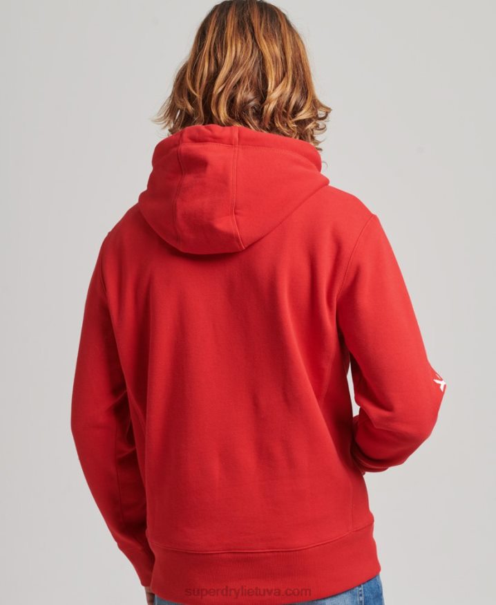 Superdry Applique Hoodie Red Men