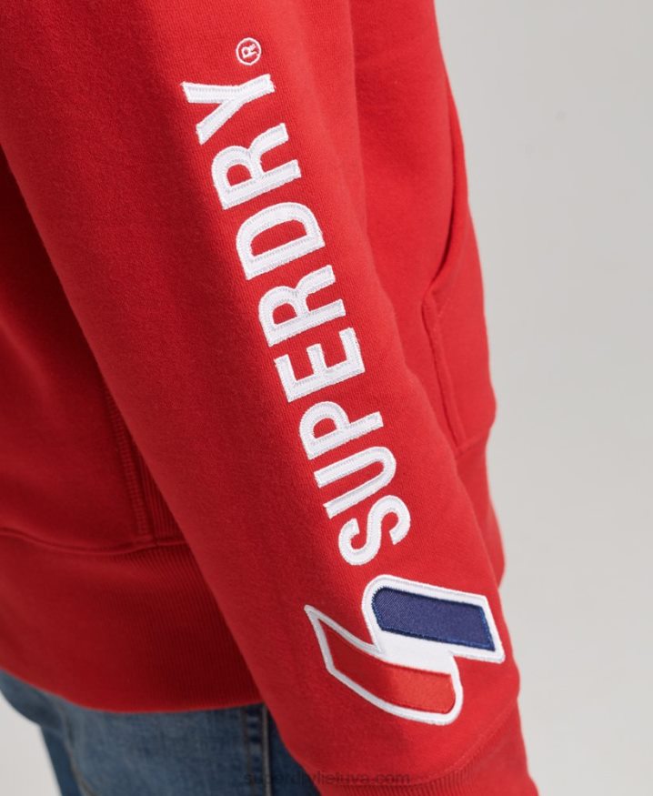 Superdry Applique Hoodie Red Men