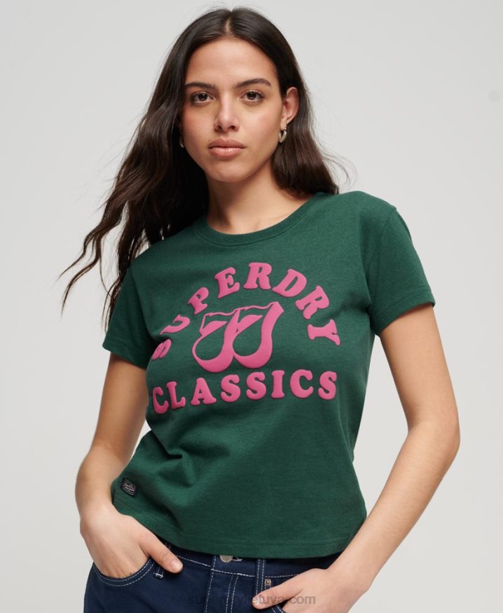 Superdry Archive Neon Graphic T-Shirt Green Women