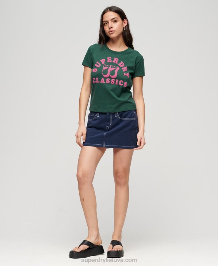 Superdry Archive Neon Graphic T-Shirt Green Women