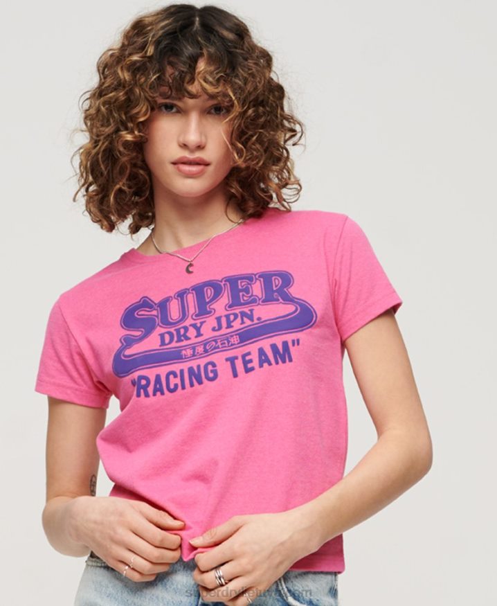 Superdry Archive Neon Graphic T-Shirt Pink Women