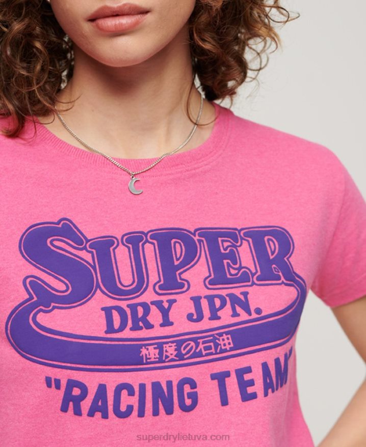 Superdry Archive Neon Graphic T-Shirt Pink Women