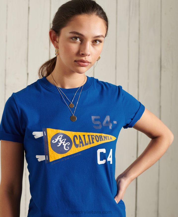 Superdry Athletic Association California Graphic T-Shirt Blue Women