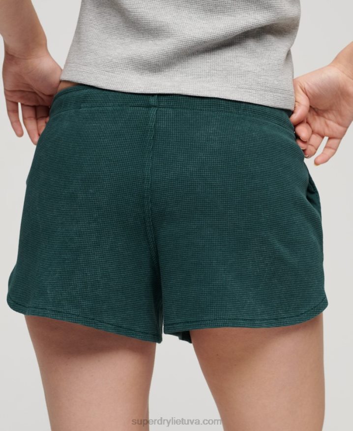 Superdry Athletic Essential Waffle Shorts Green Women