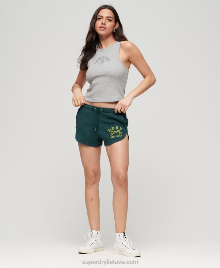 Superdry Athletic Essential Waffle Shorts Green Women