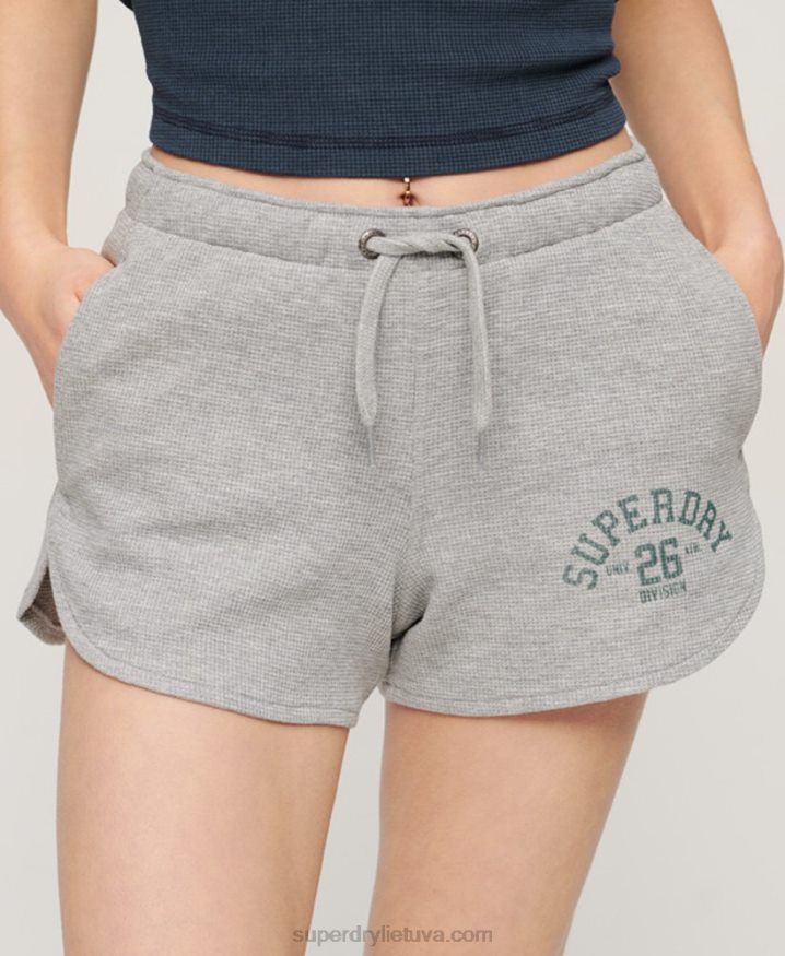 Superdry Athletic Essential Waffle Shorts Grey Women