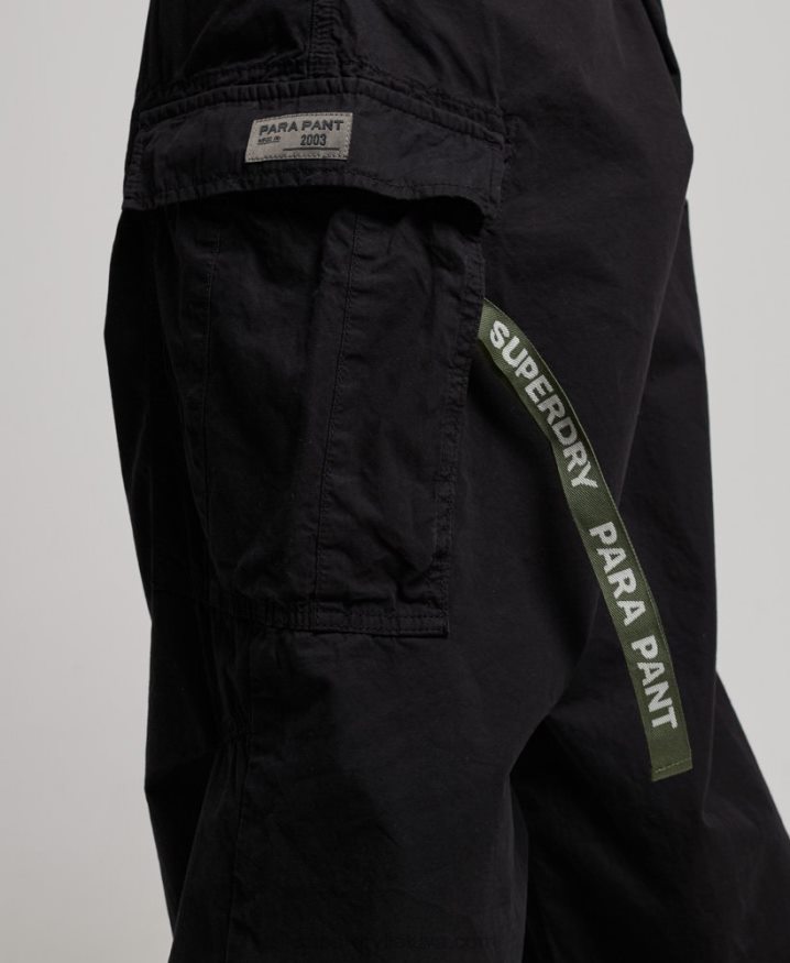 Superdry Baggy Parachute Pants Black Women