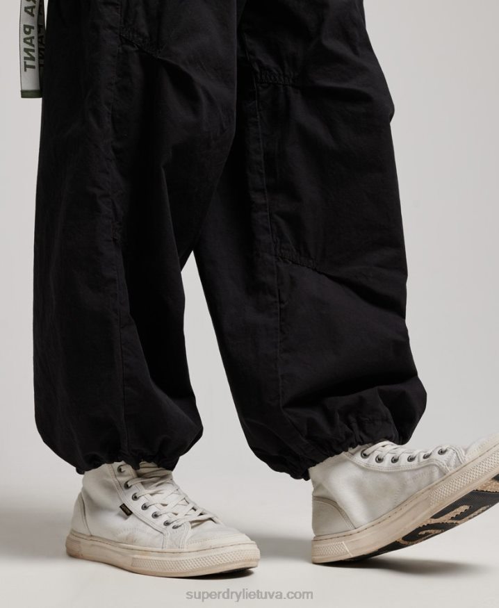 Superdry Baggy Parachute Pants Black Women