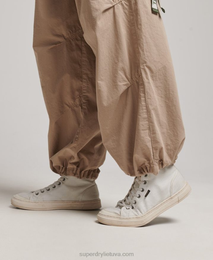 Superdry Baggy Parachute Pants Brown Women