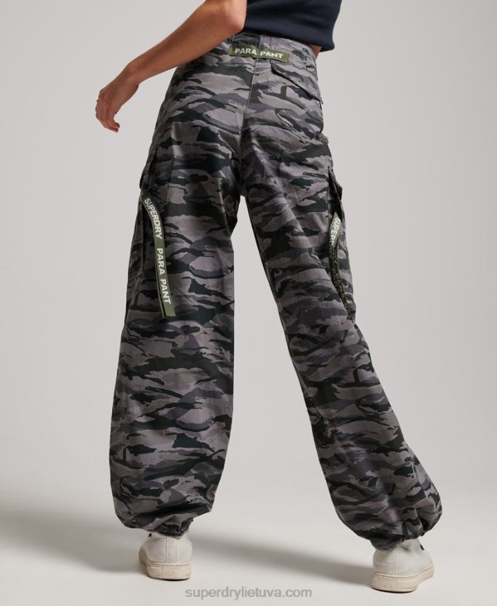 Superdry Baggy Parachute Pants Green Women