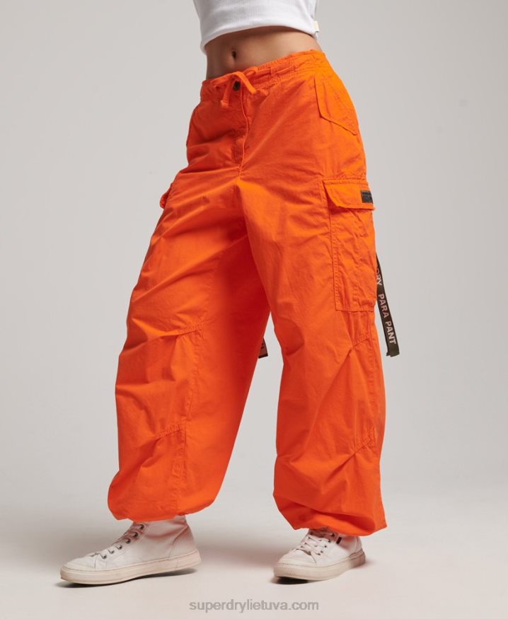 Superdry Baggy Parachute Pants Orange Women