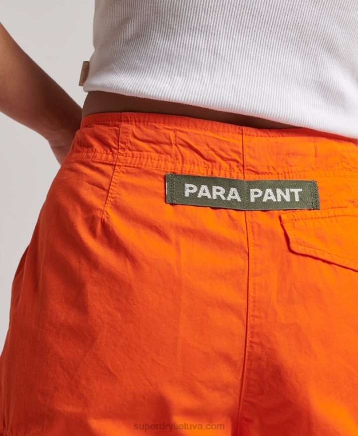 Superdry Baggy Parachute Pants Orange Women