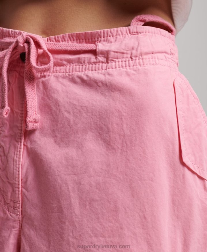 Superdry Baggy Parachute Pants Pink Women