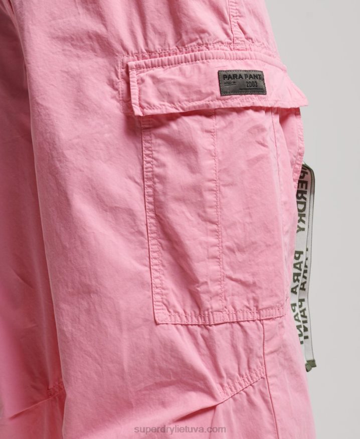 Superdry Baggy Parachute Pants Pink Women