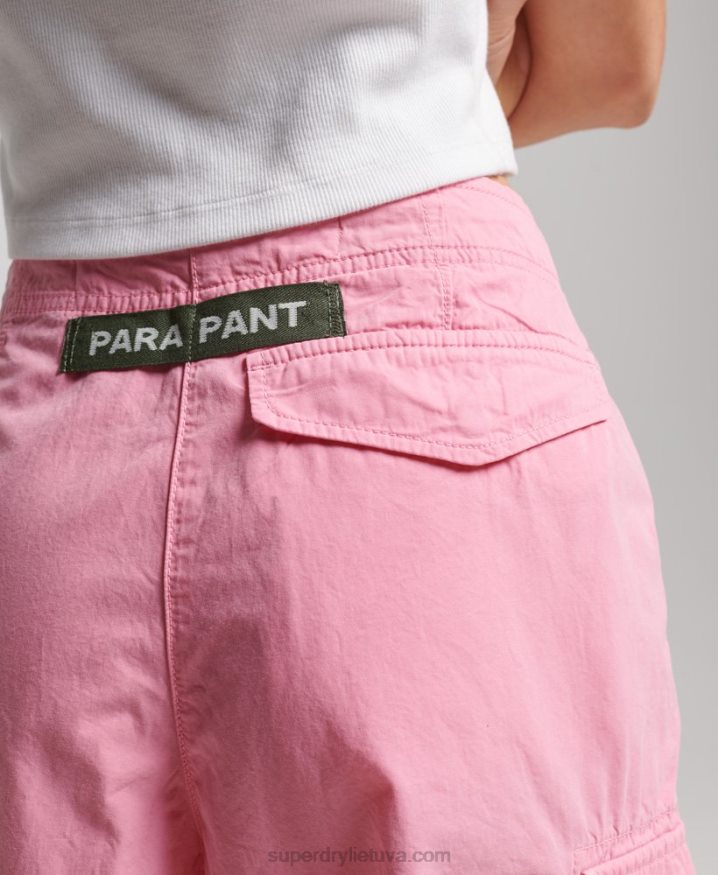 Superdry Baggy Parachute Pants Pink Women