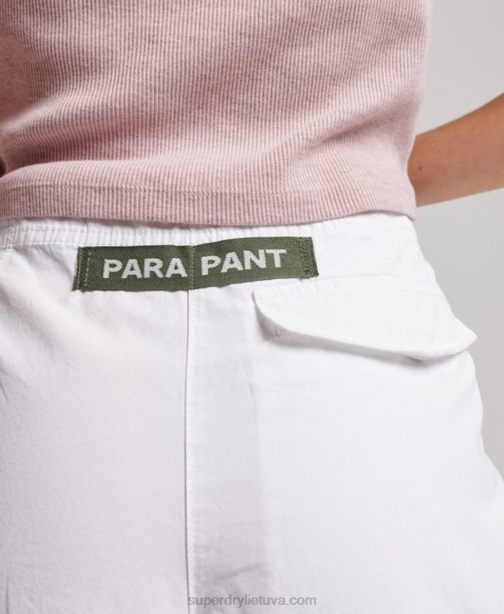 Superdry Baggy Parachute Pants White Women