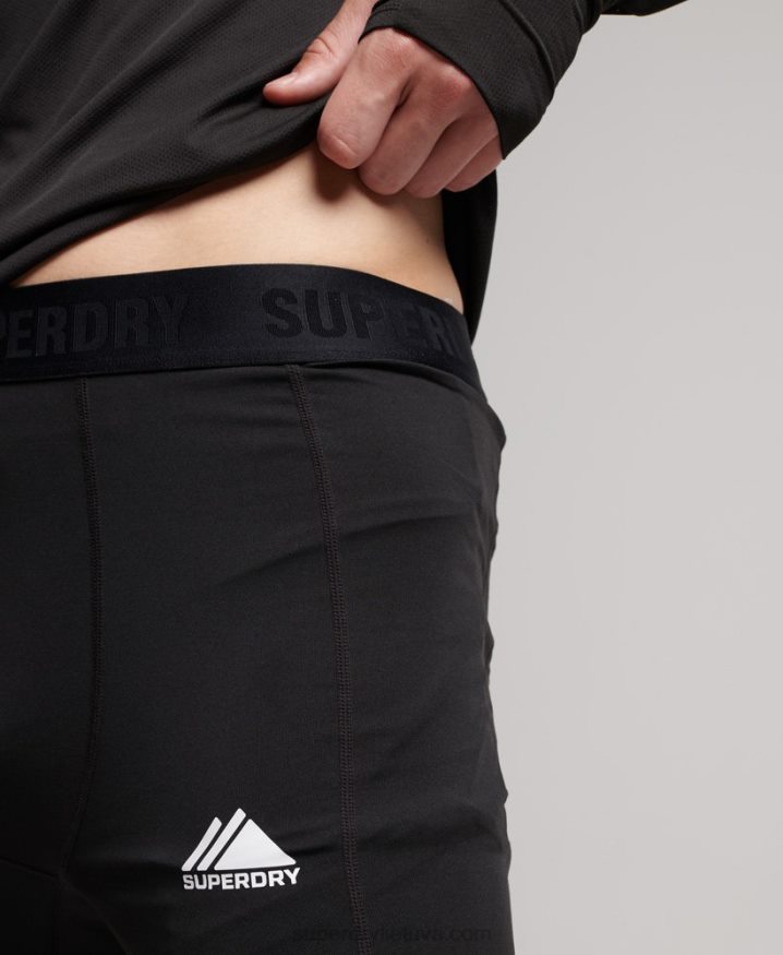 Superdry Base Layer Leggings Black Men