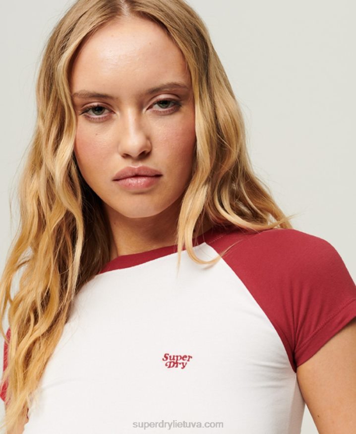 Superdry Baseball Baby T-Shirt Red Women