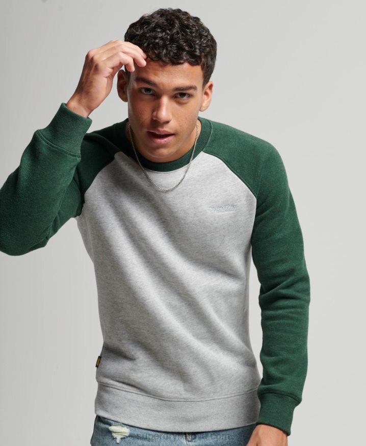 Superdry Baseball Crew Sweatshirt Green Men