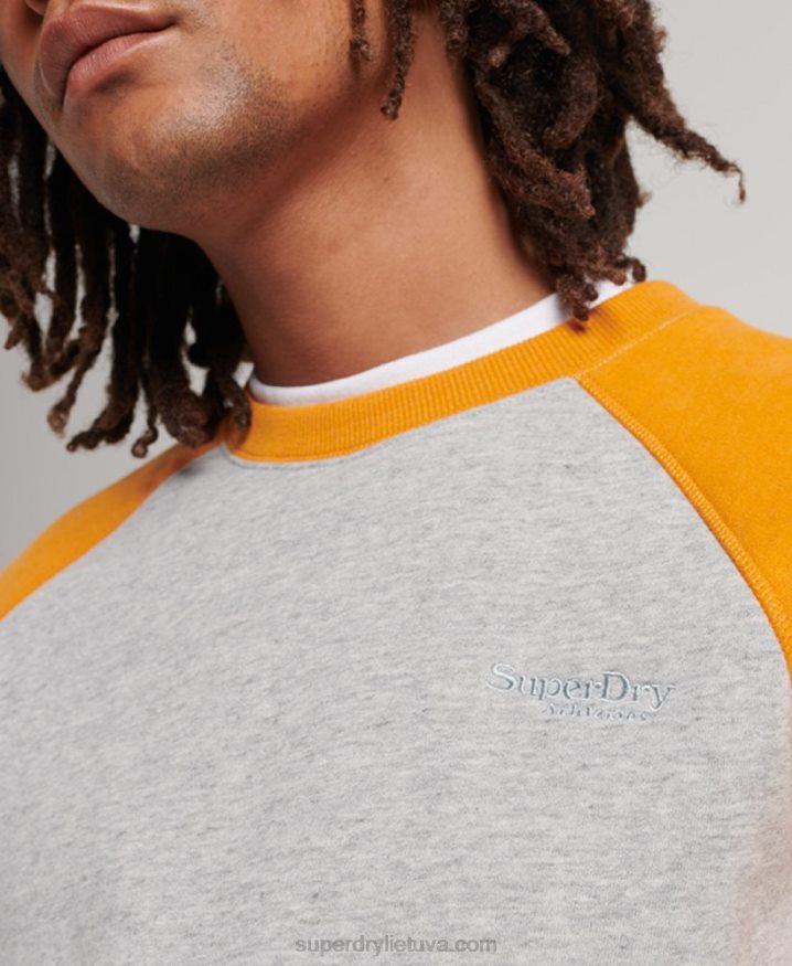 Superdry Baseball Crew Sweatshirt Grey Men