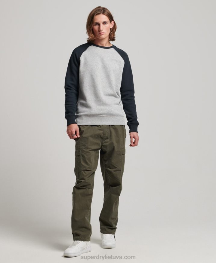 Superdry Baseball Crew Sweatshirt Grey Men